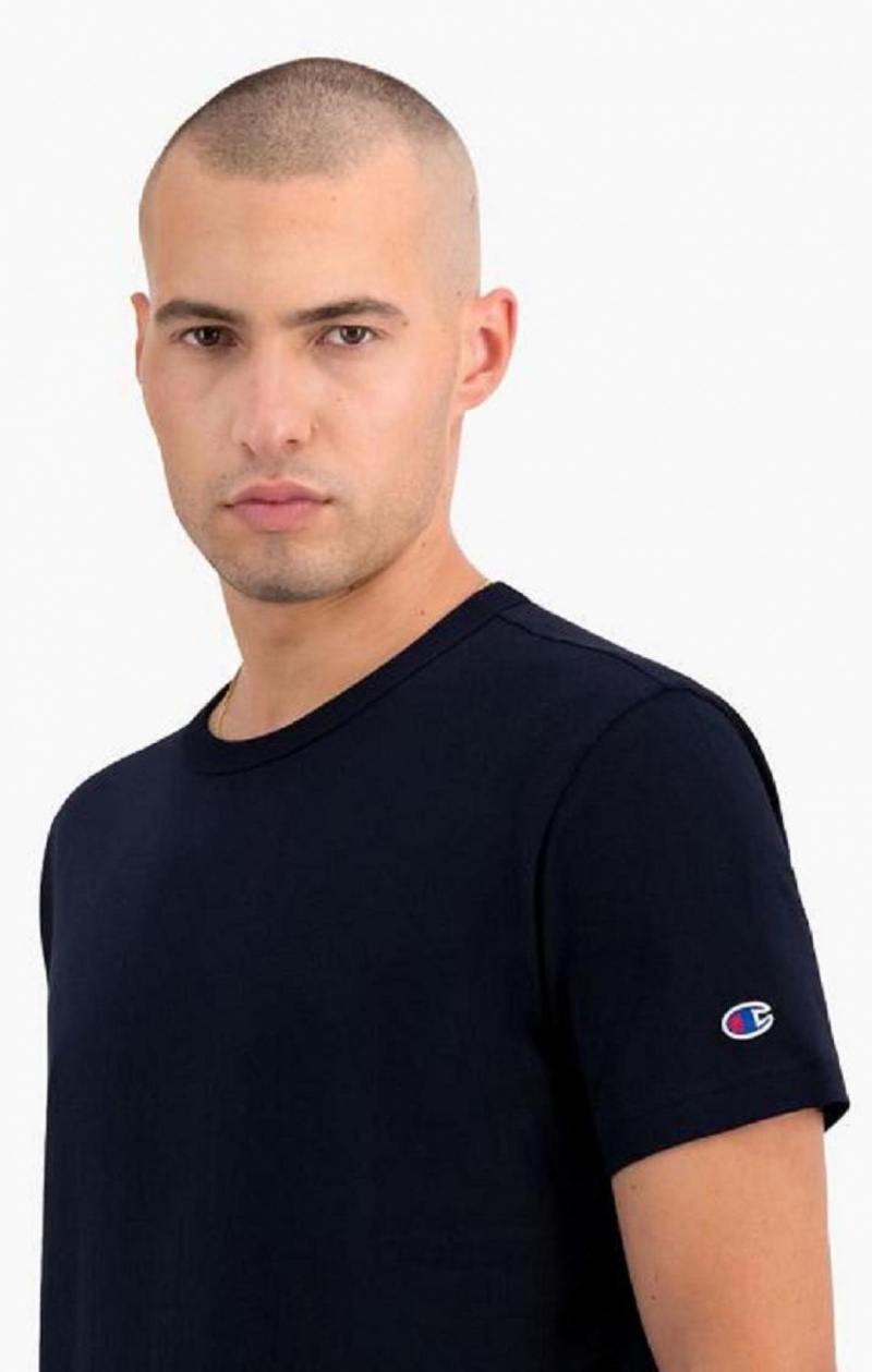 Champion Crew Neck T-Shirt T Shirts Herre Mørkeblå | 5197-LYUSE