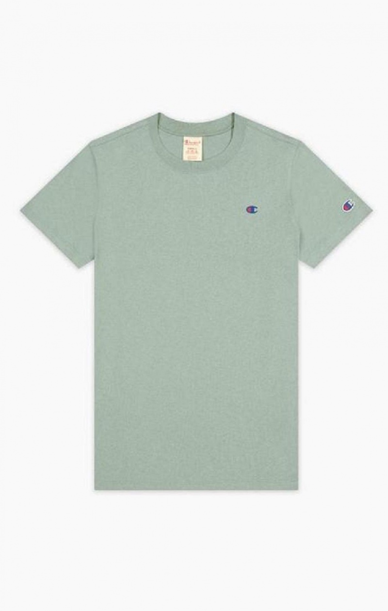 Champion Crewneck C Logo T-Shirt T Shirts Dame Grøn | 5897-YLTPV