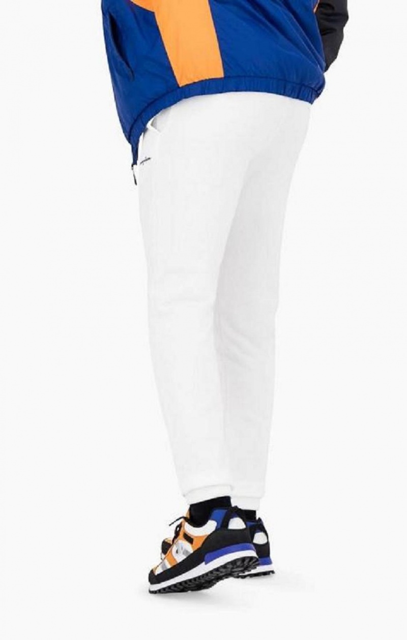 Champion Cuffed Script Logo Joggers Joggingbukser Herre Hvide | 8154-DNAWT