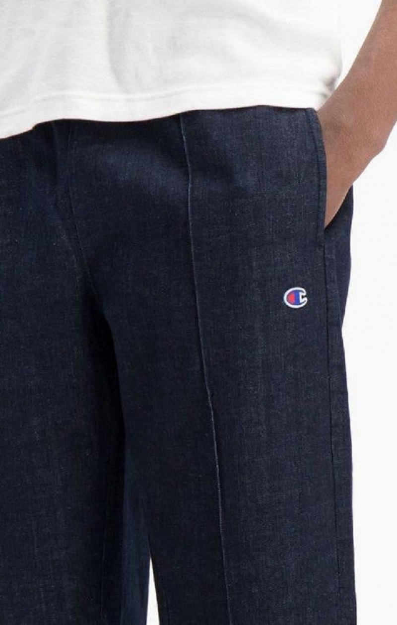 Champion Denim Lige Leg Joggers Joggingbukser Herre Mørkeblå | 5093-YIUFJ