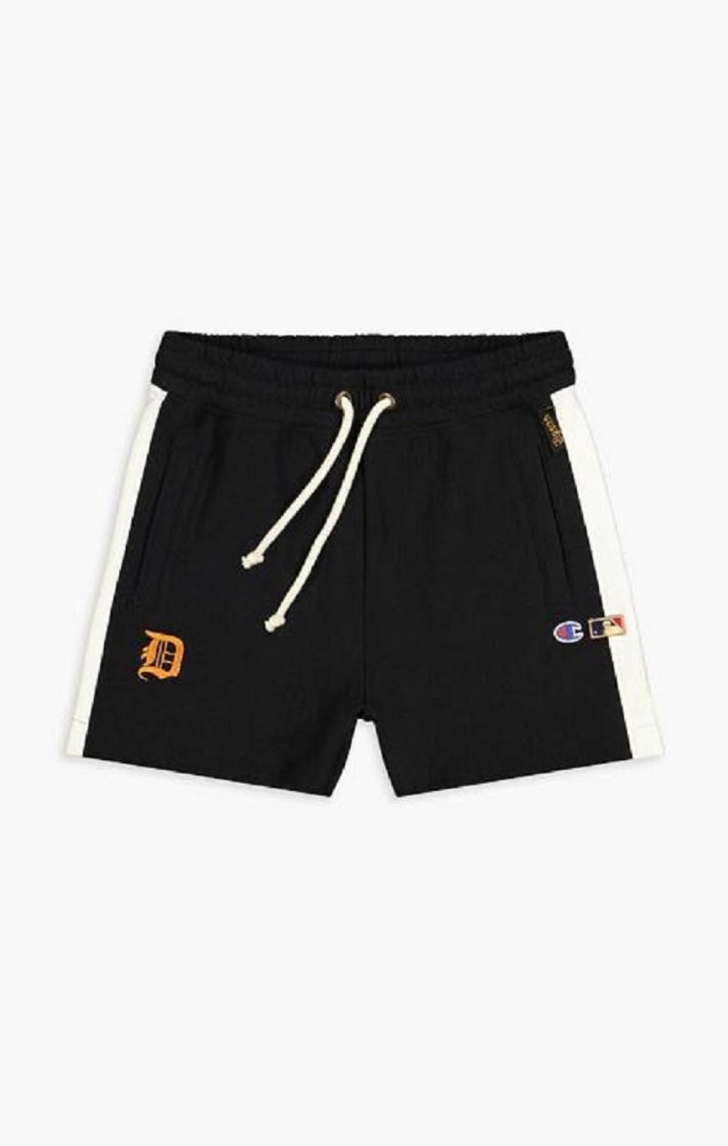 Champion Detroit MLB High Talje Reverse Weave Shorts Shorts Dame Sort | 2401-ZJDAP