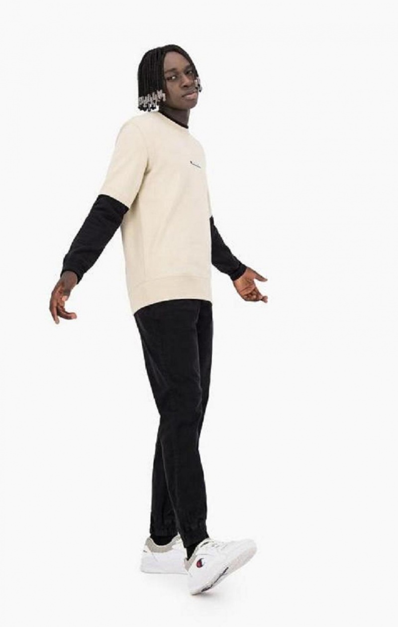 Champion Double Layer Crew Neck Sweatshirt Sweatshirts Herre Brune | 6235-QDSTU