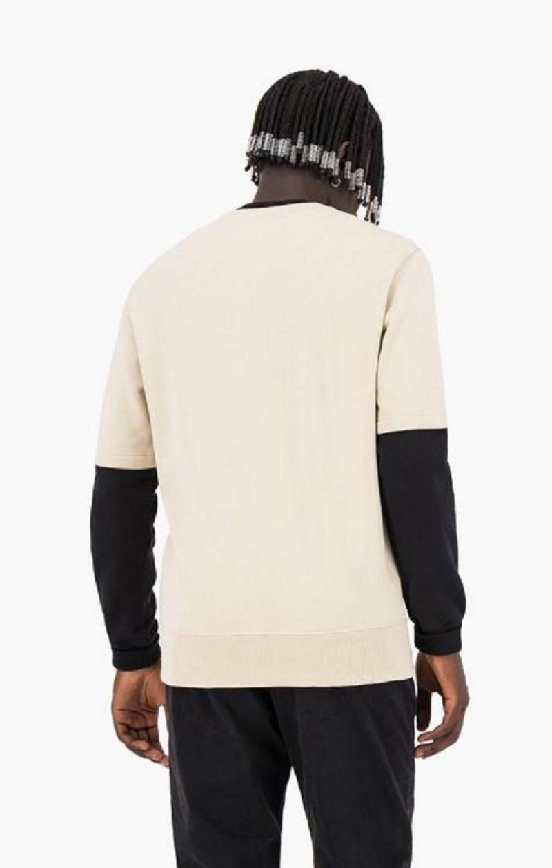 Champion Double Layer Crew Neck Sweatshirt Sweatshirts Herre Brune | 6235-QDSTU