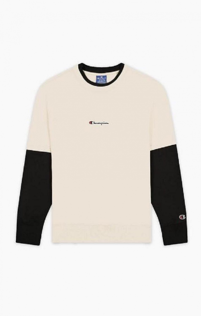 Champion Double Layer Crew Neck Sweatshirt Sweatshirts Herre Brune | 6235-QDSTU