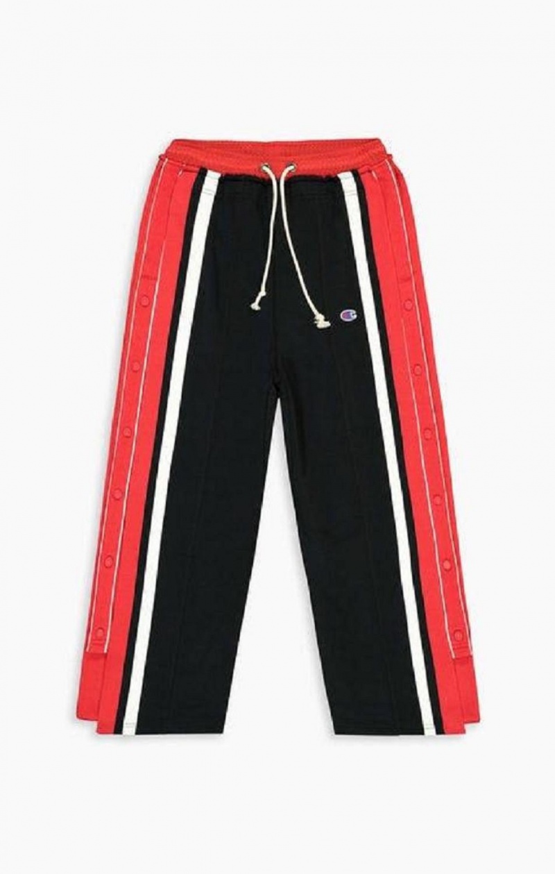 Champion Double Layer Popper Flared Track Pants Joggingbukser Dame Sort Rød | 2851-ADONW