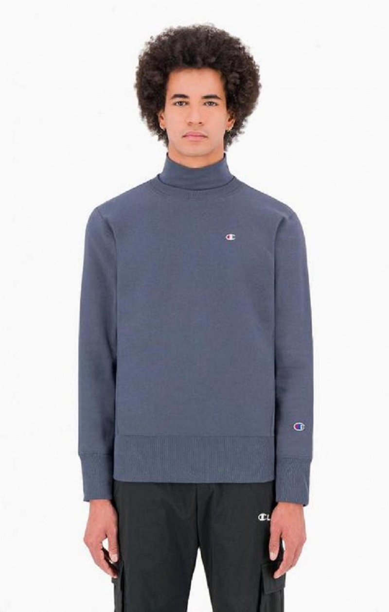 Champion Double Layer Reverse Weave Sweatshirt Sweatshirts Herre Mørketurkis | 7394-NAFCW