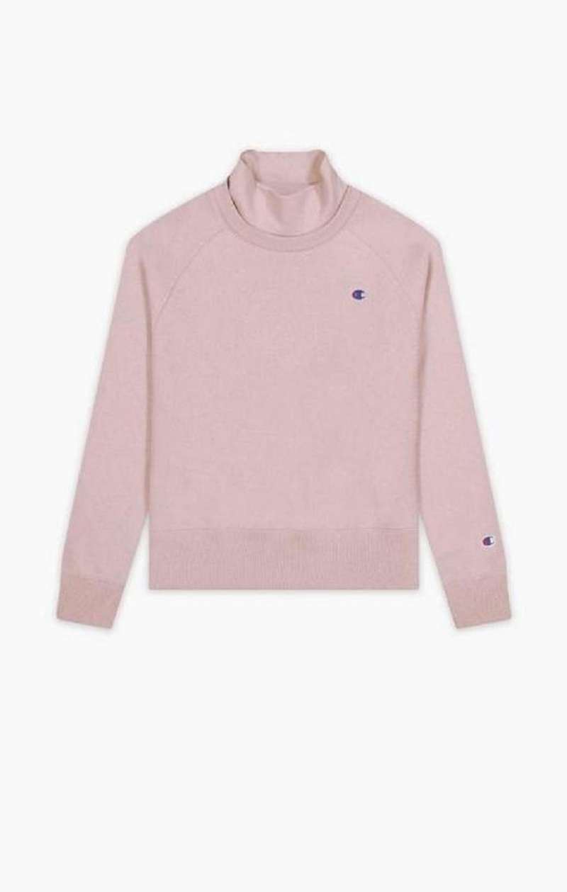 Champion Double Layer Reverse Weave Sweatshirt Sweatshirts Dame Lyserød | 1835-YZGRD