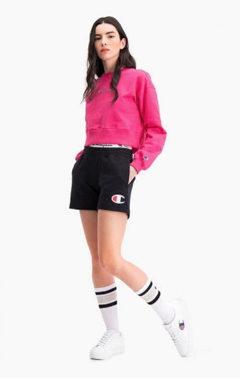 Champion Double Waistband Shorts Shorts Dame Sort | 7365-ASXTB