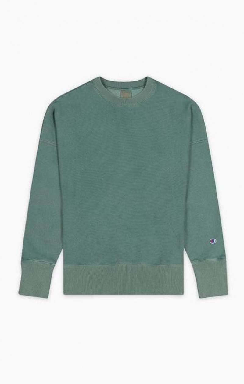 Champion Drop Shoulder Reverse Weave Sweatshirt Sweatshirts Herre Grøn | 2683-ABWVM