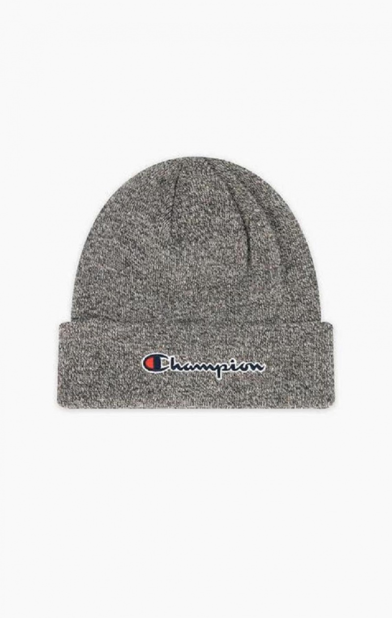 Champion Embroidered Script Logo Beanie Hat Hatte Herre Mørkegrå | 3641-LSPCE