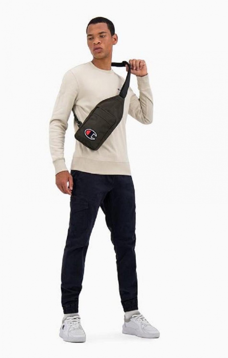 Champion Felt C Logo Shoulder Bag Tasker Herre Mørketurkis | 9160-WSUFA