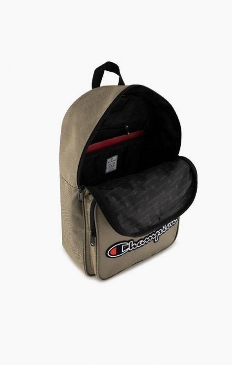 Champion Felt Script Logo Air Mesh Backpack Tasker Dame Brune | 7842-VLGIX