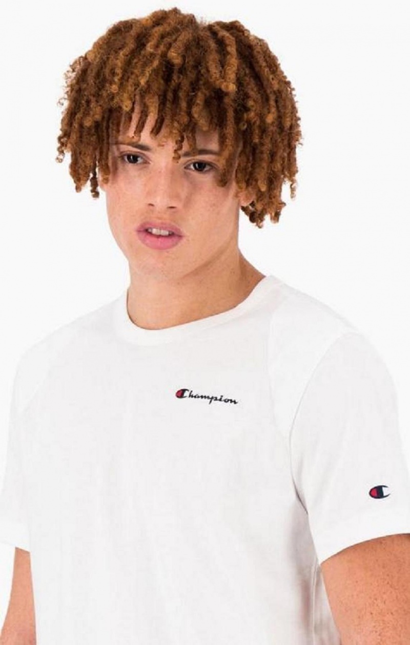 Champion Grafisk Logo Print Polstret Insert T-Shirt T Shirts Herre Hvide | 5708-XVJBL