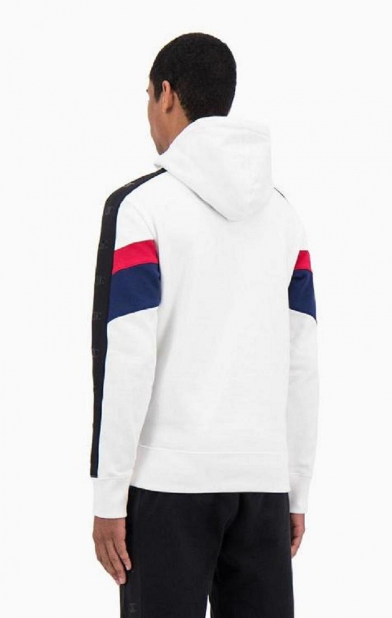 Champion Half Zip-Up Colour Block Hoodie Hættetrøje Herre Hvide | 3140-EAPFO