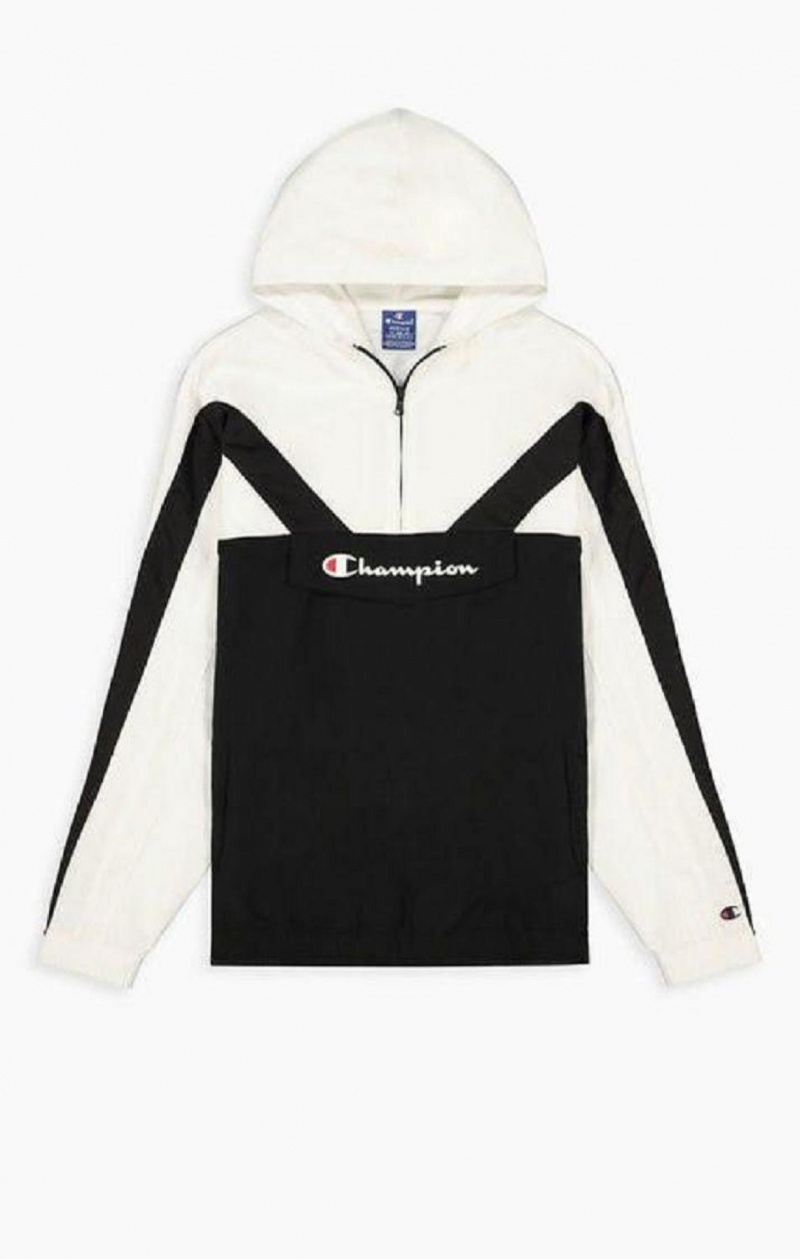 Champion Half Zip-Up Colour Block Hætte Track Jacket Hættetrøje Herre Sort | 6519-QKPIF