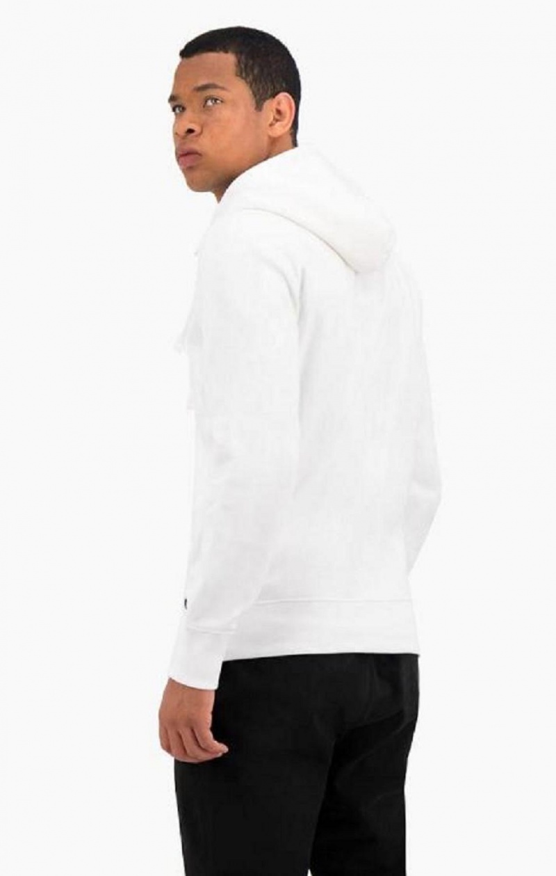 Champion Half Zip-Up Flap Pocket Fleece Hoodie Hættetrøje Herre Hvide | 2615-NMXLR