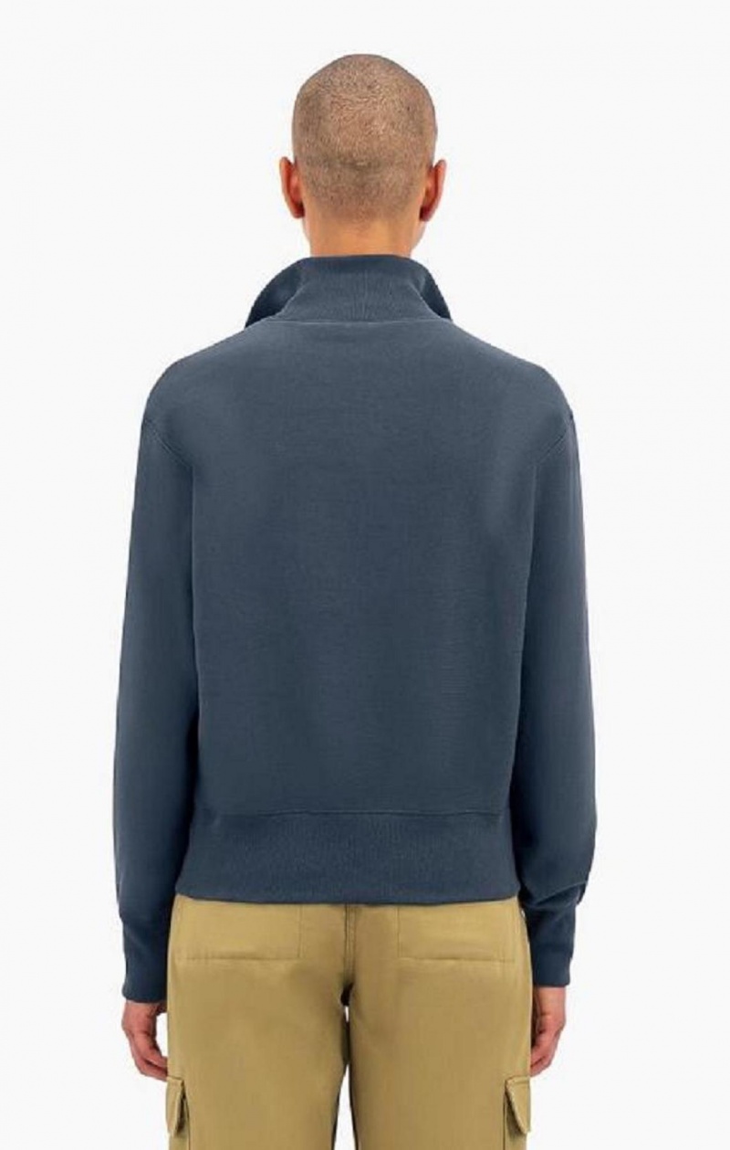 Champion Half Zip-Up Reverse Weave Cropped Sweatshirt Sweatshirts Dame Mørketurkis | 2973-DWJOG