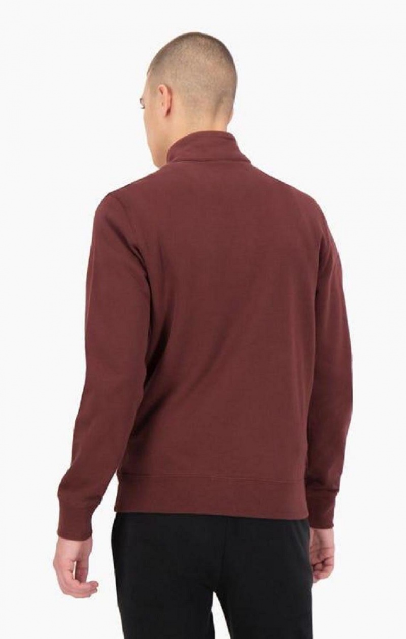 Champion Half Zip-Up Ruskind C Sweatshirt Sweatshirts Herre Brune | 8246-DHAET