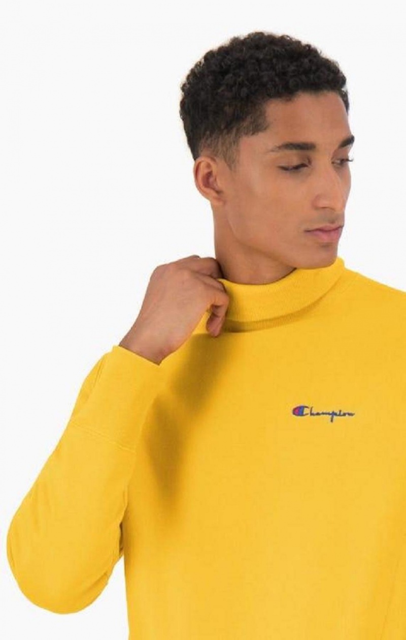 Champion High Neck Reverse Weave Sweatshirt Sweatshirts Herre Guld | 2143-LSJPK