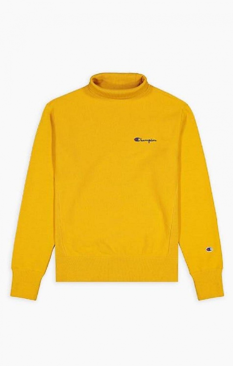 Champion High Neck Reverse Weave Sweatshirt Sweatshirts Herre Guld | 2143-LSJPK