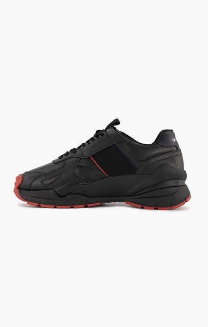 Champion Honor Læder Trainers Sportssko Herre Sort | 3485-KSDJG