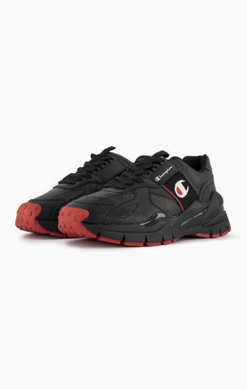 Champion Honor Læder Trainers Sportssko Herre Sort | 3485-KSDJG