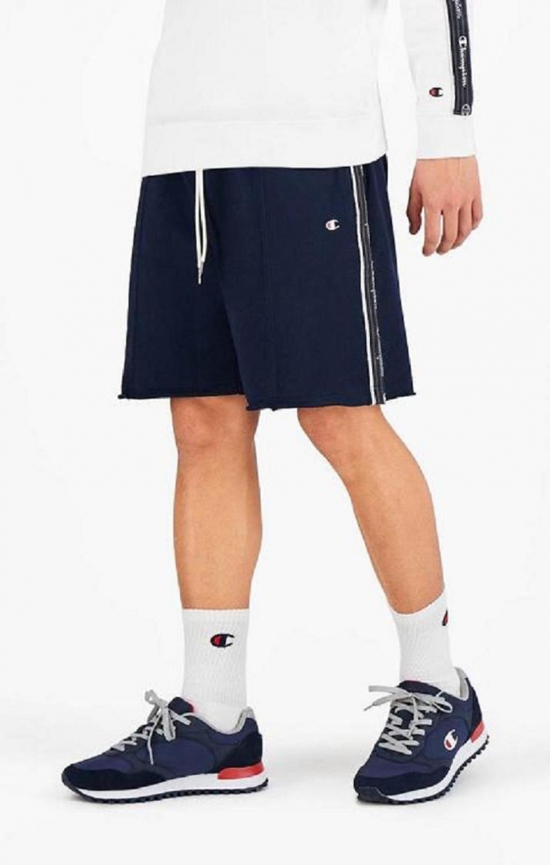 Champion Jacquard Logo Tape Front Seam Shorts Shorts Herre Mørkeblå | 1706-QICJL