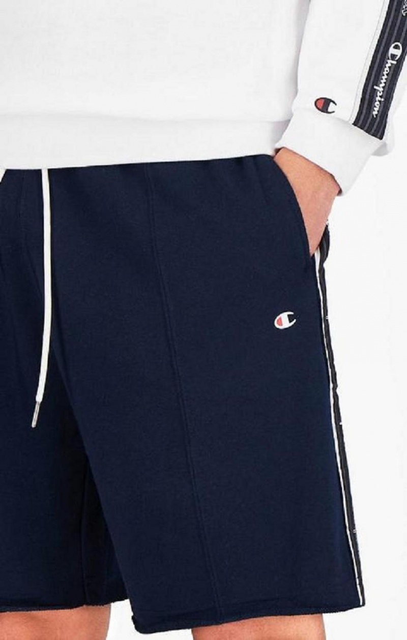 Champion Jacquard Logo Tape Front Seam Shorts Shorts Herre Mørkeblå | 1706-QICJL