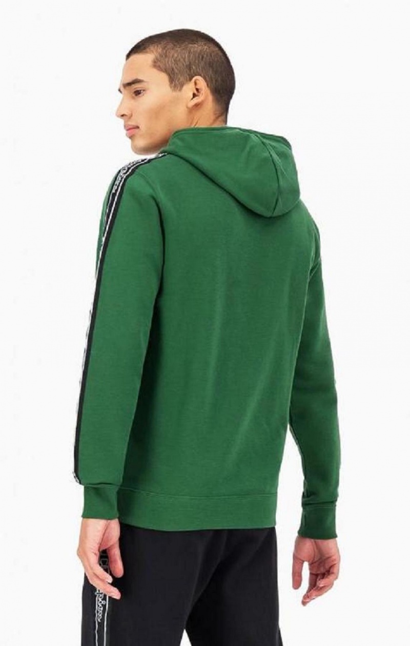 Champion Jacquard Logo Tape Hoodie Hættetrøje Herre Lysegrøn | 7054-AZNPK