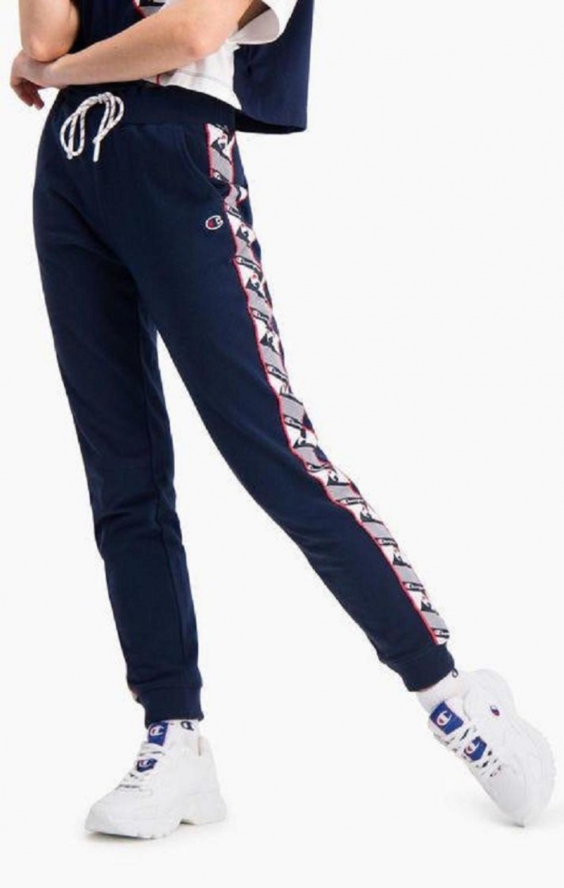 Champion Jacquard Logo Tape Joggers Joggingbukser Dame Mørketurkis | 1409-XJSHD