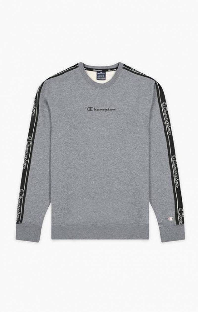 Champion Jacquard Logo Tape Sweatshirt Sweatshirts Herre Mørkegrå | 1829-TCRUP