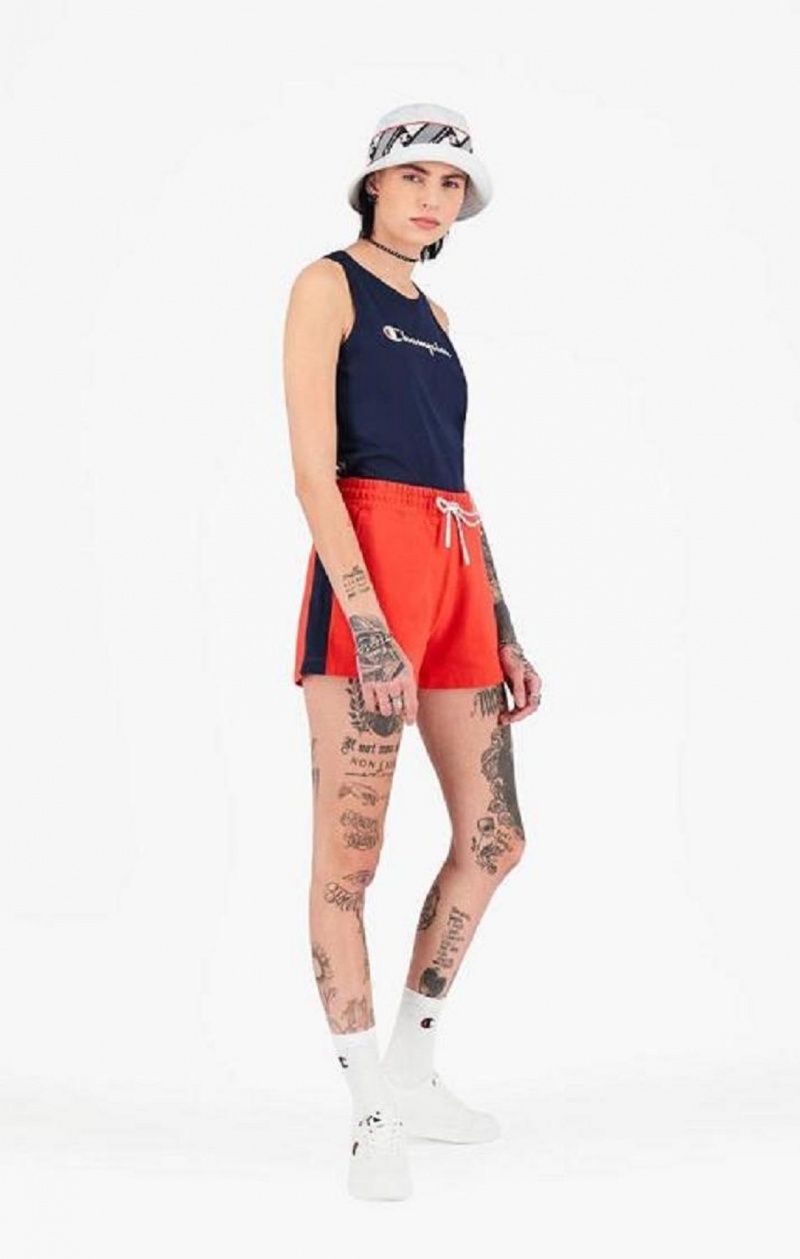 Champion Jacquard Logo Tape Tank Top T Shirts Dame Mørketurkis | 7213-XFWLM