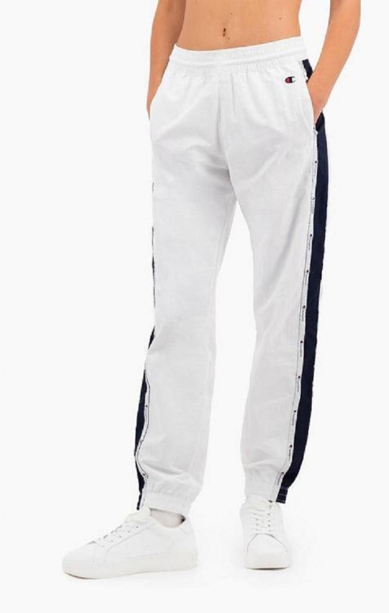 Champion Jacquard Logo Tape Track Pants Joggingbukser Dame Hvide | 3914-LUWGF