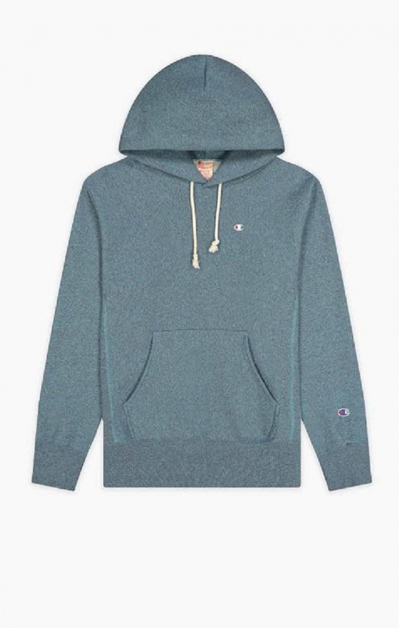 Champion Jaspé C Logo Reverse Weave Hoodie Hættetrøje Herre Turkis | 9324-AOIDK