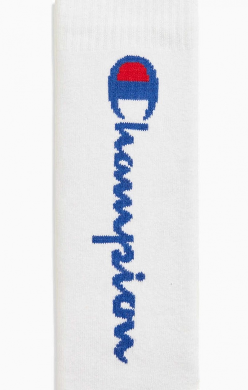 Champion Knee-High Script Logo Tube Socks Sokker Dame Hvide | 5231-LGQEO