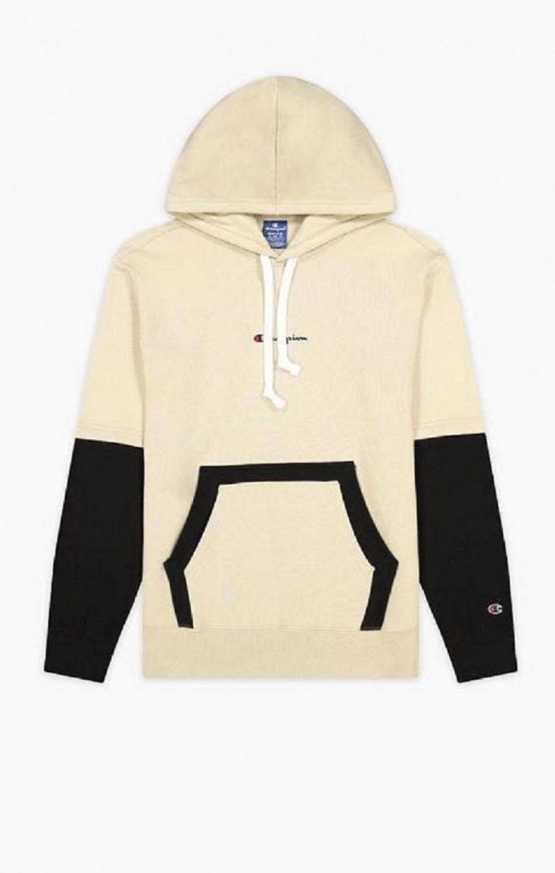 Champion Layered Small Script Logo Fleece Hoodie Hættetrøje Herre Brune | 5237-RGHSV