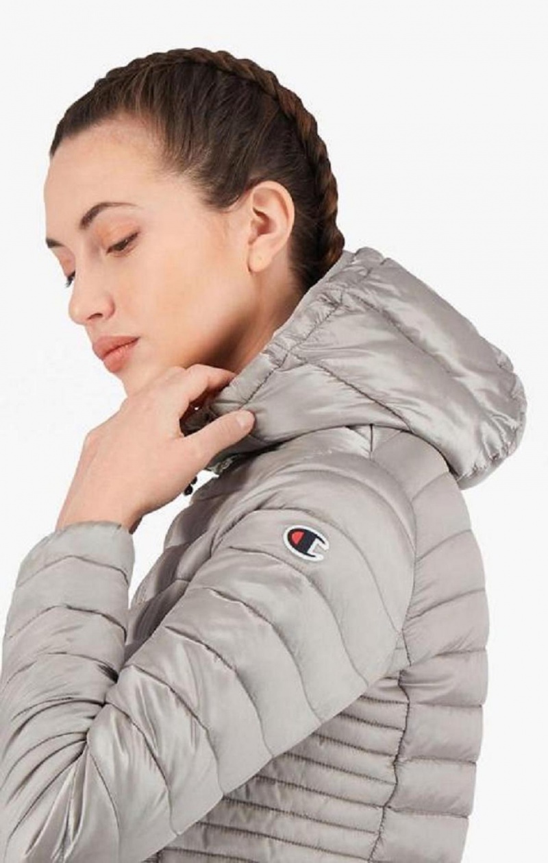 Champion Lette Polstret Hætte Jacket Jakker Dame Hvide | 4619-KFVNH