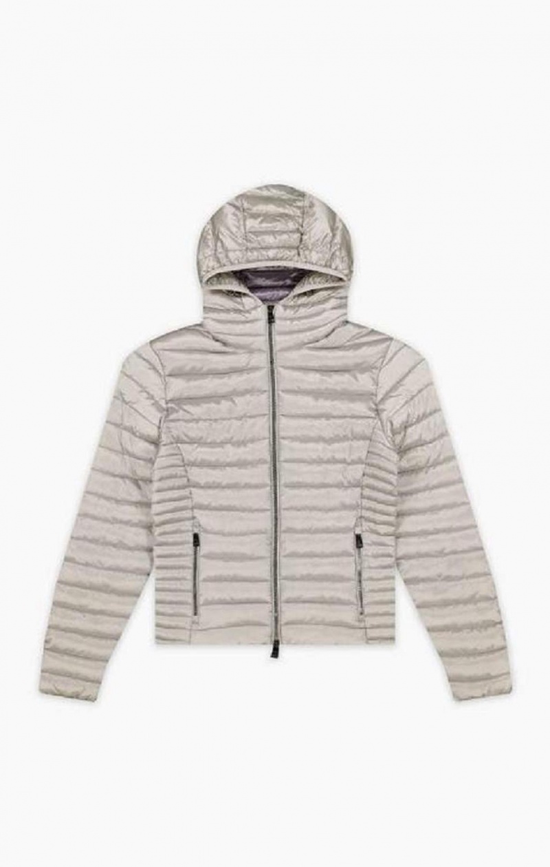 Champion Lette Polstret Hætte Jacket Jakker Dame Hvide | 4619-KFVNH