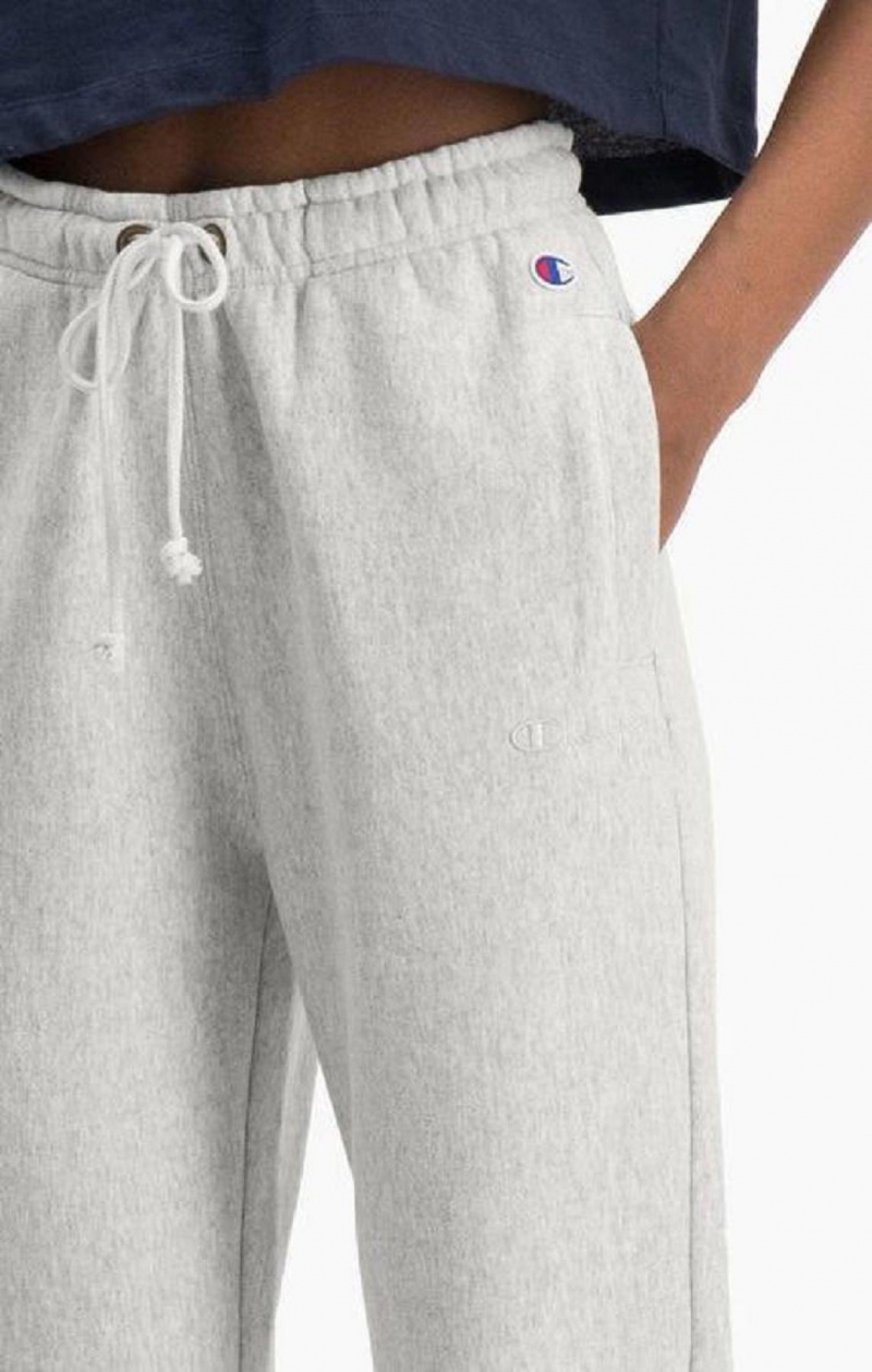 Champion Lette Reverse Weave Cuffed Joggers Joggingbukser Dame Lysegrå | 9785-IYXAT