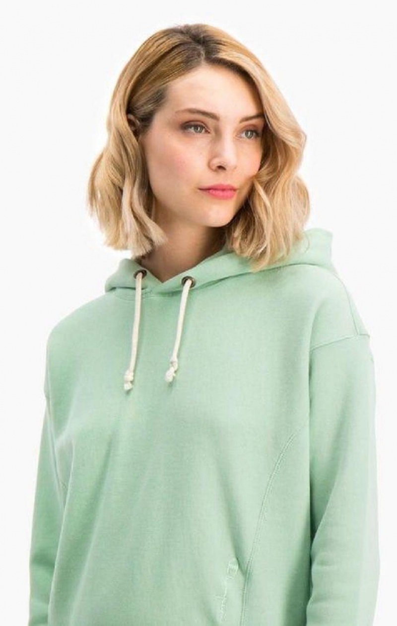 Champion Lette Reverse Weave Oversized Hoodie Hættetrøje Dame Lysegrøn | 7543-SVIKZ