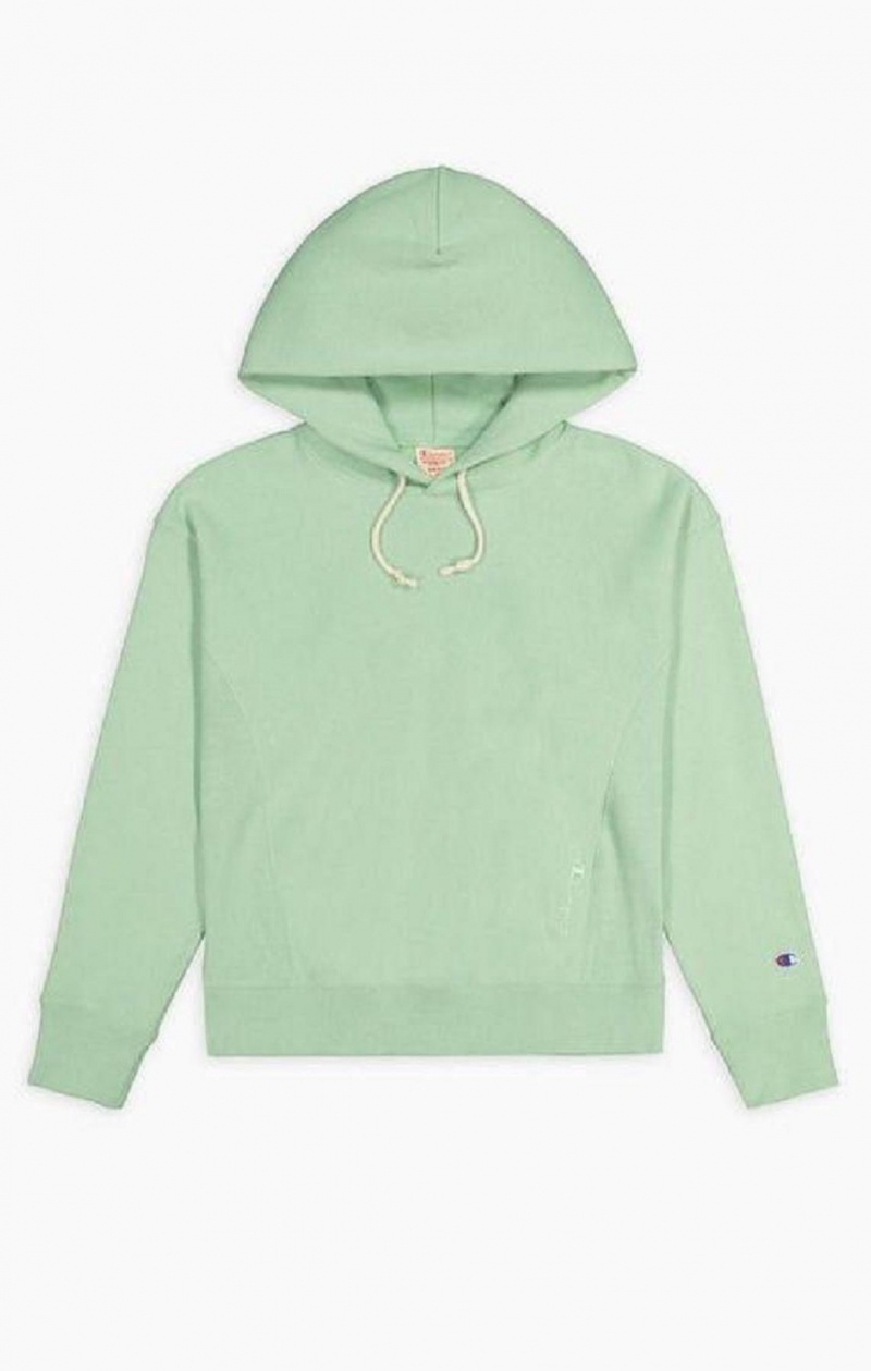 Champion Lette Reverse Weave Oversized Hoodie Hættetrøje Dame Lysegrøn | 7543-SVIKZ