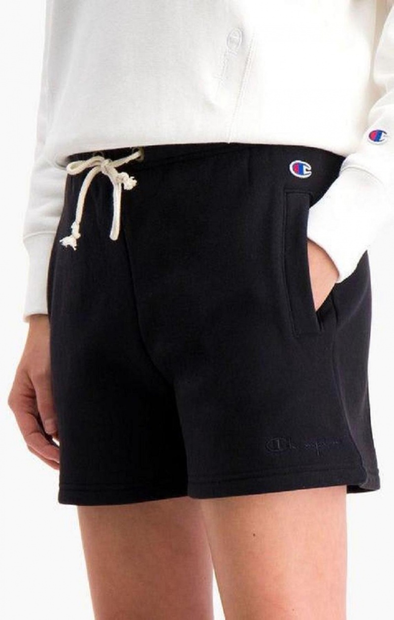 Champion Lette Reverse Weave Shorts Shorts Dame Sort | 1374-WSBNR