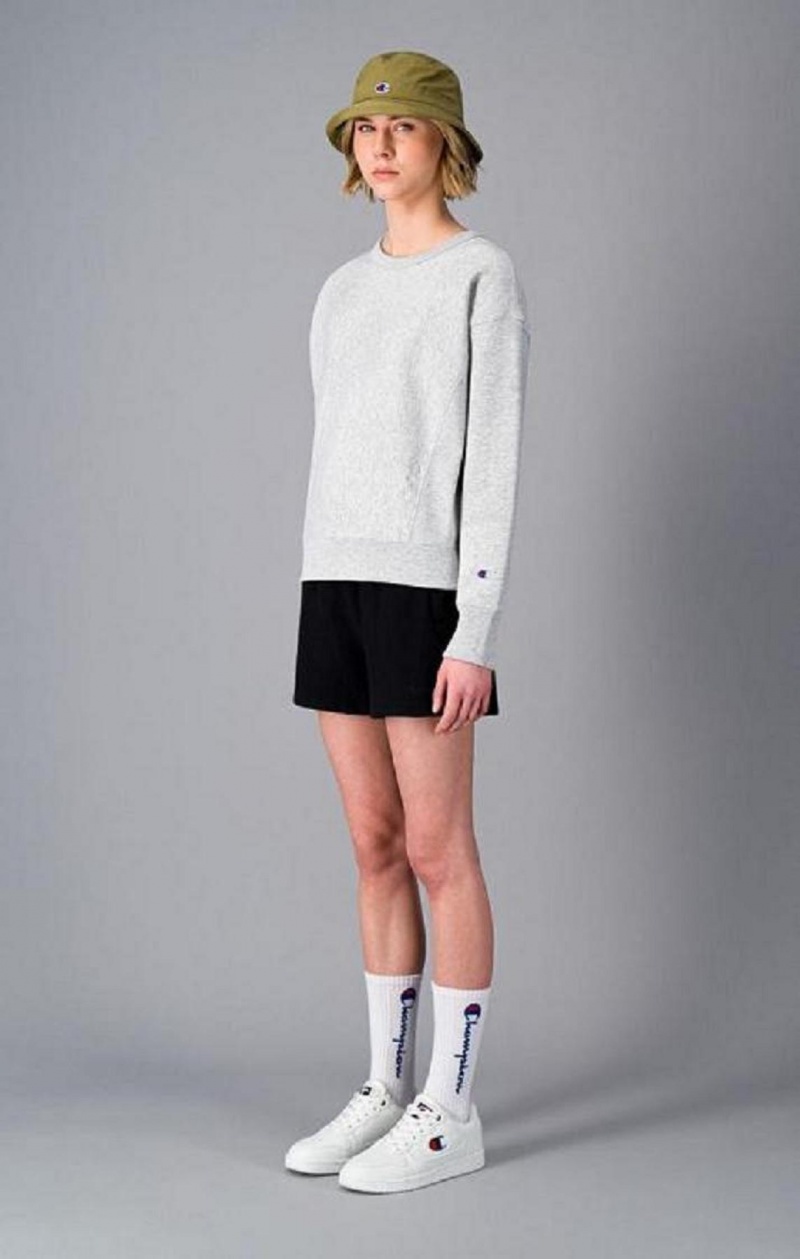 Champion Lette Reverse Weave Sweatshirt Sweatshirts Dame Lysegrå | 5279-KMWBV