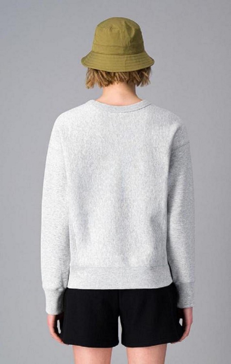 Champion Lette Reverse Weave Sweatshirt Sweatshirts Dame Lysegrå | 5279-KMWBV