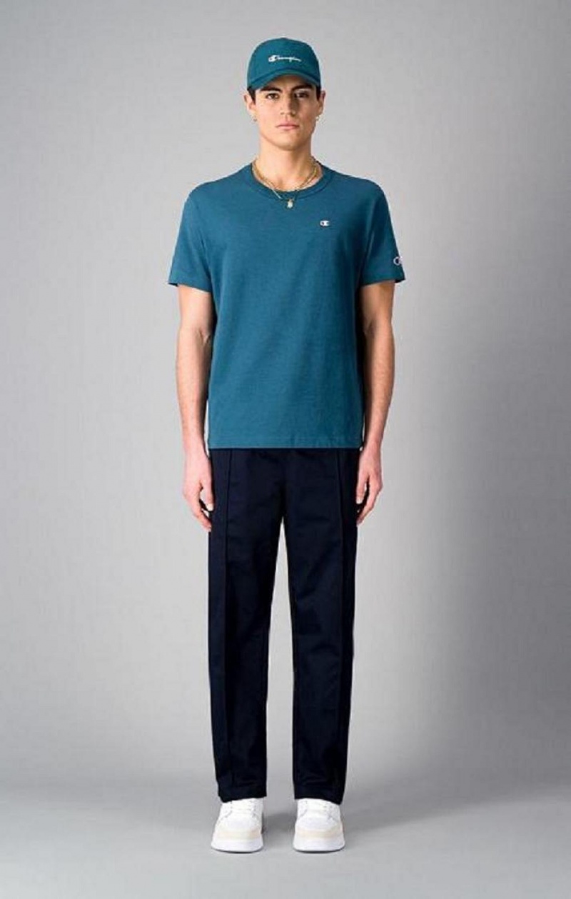 Champion Lige Leg Front Seam Woven Trousers Joggingbukser Herre Mørkeblå | 1948-JYSRN