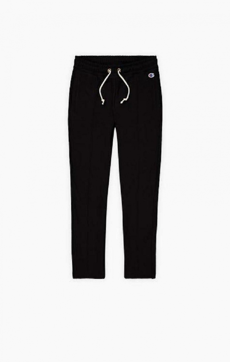 Champion Lige Leg Reverse Weave Joggers Joggingbukser Dame Sort | 8596-QEZDU