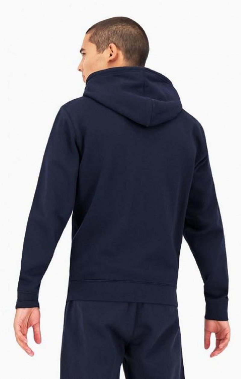 Champion Logo Sleeve Zip-Up Fleece Hoodie Hættetrøje Herre Mørkeblå | 3274-BXZWQ