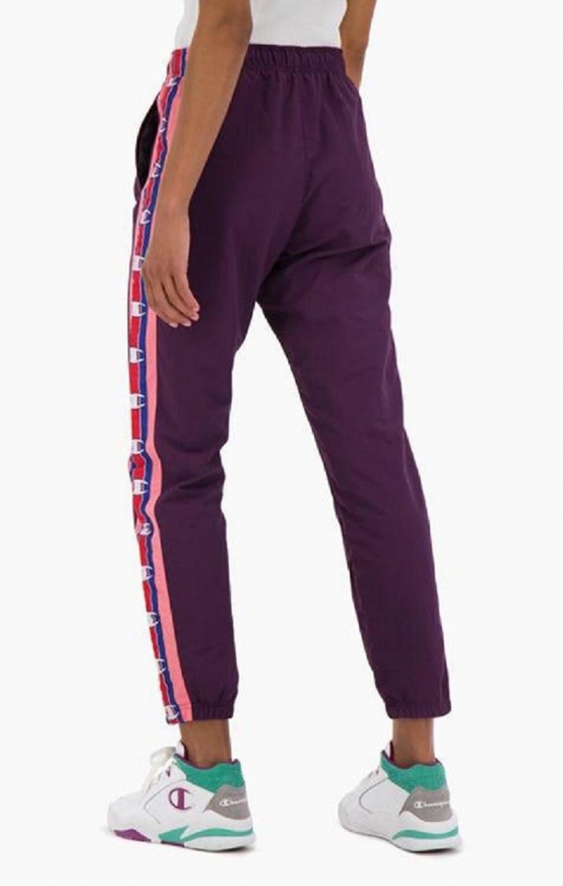 Champion Logo Tape Cuffed Track Pants Joggingbukser Dame Mørkelilla | 9802-WXSOV