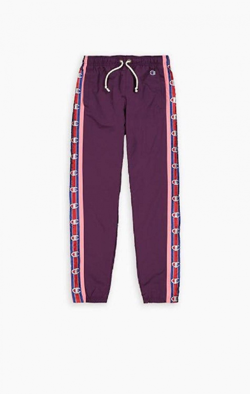 Champion Logo Tape Cuffed Track Pants Joggingbukser Dame Mørkelilla | 9802-WXSOV