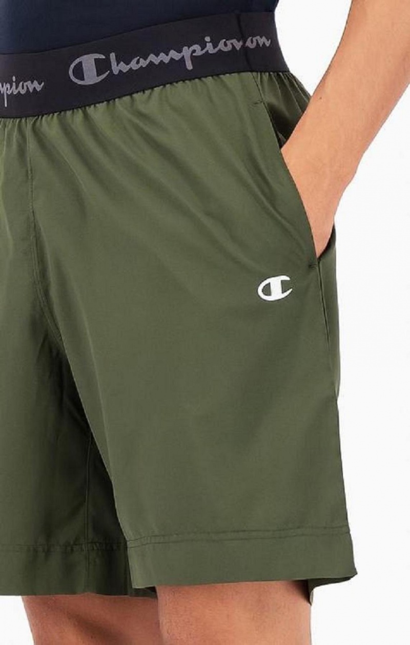 Champion Logo Tape Microfibre Performance Shorts Shorts Herre Grøn | 1328-GHIEO